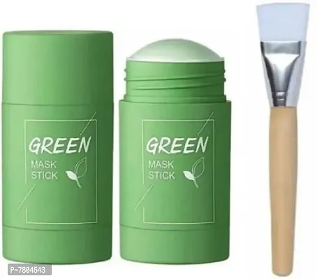 FACE PACK BRUSH WITHGREEN TEA MASK Purifying Clay Stick Mask Oil C