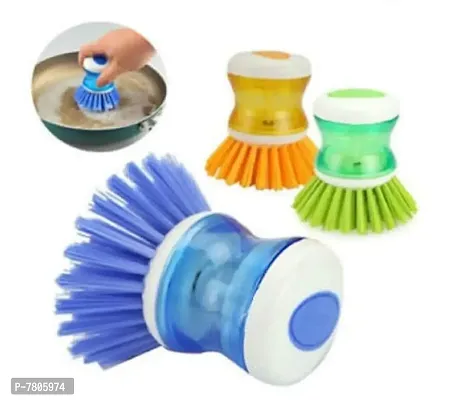 Cleaning Brush, Kitchen Accessories Items, Dish/Washbasin Plastic Cleaning Brush Liquid Soap Dispenser/Dish Cleaning Brush/Sink Brush For Kitchen-thumb0