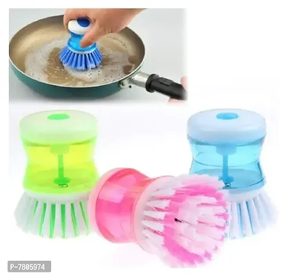 Cleaning Brush, Kitchen Accessories Items, Dish/Washbasin Plastic Cleaning Brush Liquid Soap Dispenser/Dish Cleaning Brush/Sink Brush For Kitchen-thumb4