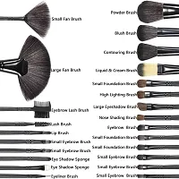 24pcs Makeup Brush Set, 24 Professional Makeup Brushes Kit Wooden Handle with Leather Pouch-thumb2