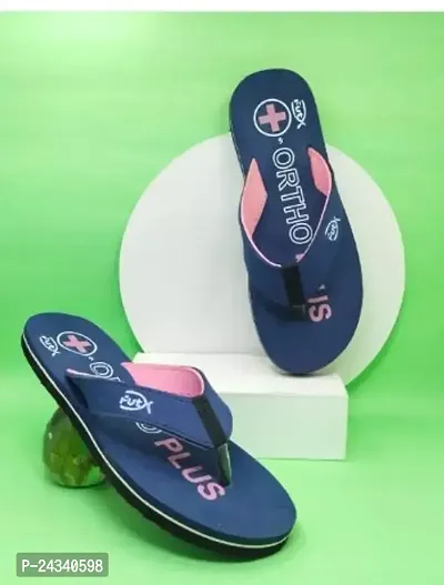 Elegant Blue Rubber Slippers For Women