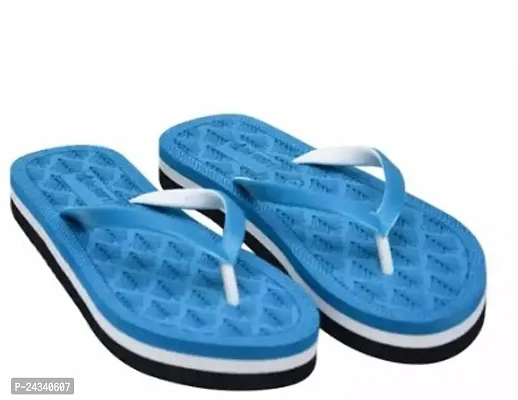 Elegant Blue Rubber Slippers For Women