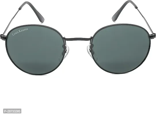 LOUIS KOUROS Round Sunglasses (For Men and Women, Black)-thumb0