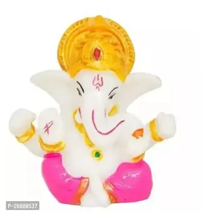 Classic Poly Resin Hand Painted Lord Ganesh Idol Ganesh Statue Car Desk Board