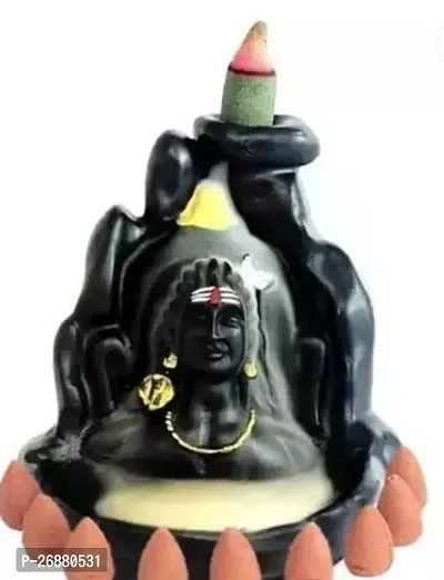 Classic Adiyogi Smoke Fountain Incense Holder Decorative Showpiece With 11 Cone Insenses-thumb0