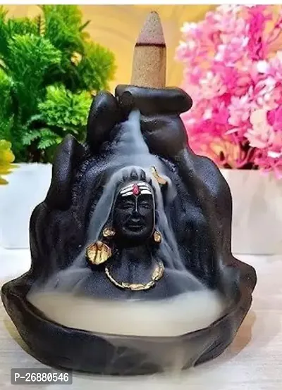 Classic Adiyogi Smoke Fountain Incense Holder Decorative Showpiece Smoke Fountain With 11 Backflow Cone Inceses-thumb0