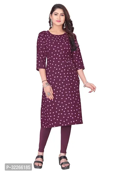 Stylish wine Crepe Kurta For Women