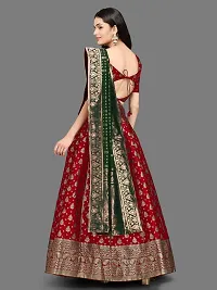 Stylish Red Jacquard Lehenga Choli Set For Women-thumb1