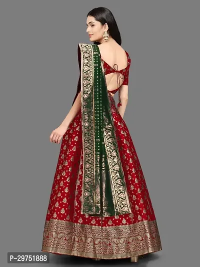 Stylish Red Jacquard Lehenga Choli Set For Women-thumb2