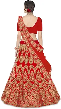 Stylish Red Silk Blend Lehenga Choli Set For Women-thumb1