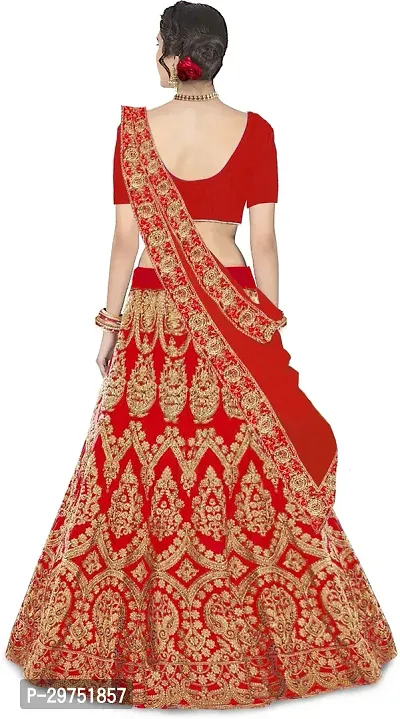 Stylish Red Silk Blend Lehenga Choli Set For Women-thumb2