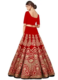 Stylish Red Silk Blend Lehenga Choli Set For Women-thumb1