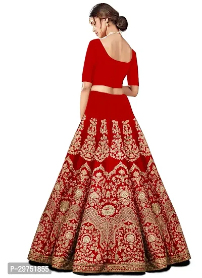 Stylish Red Silk Blend Lehenga Choli Set For Women-thumb2