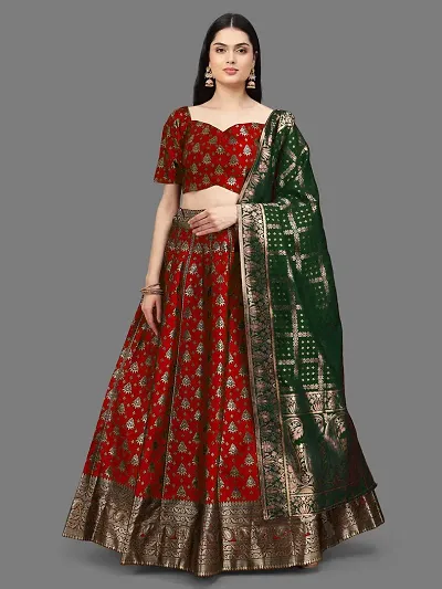 Stylish Banarasi Silk Jacquard Lehenga Choli Set