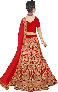 Stylish Red Silk Blend Lehenga Choli Set For Women-thumb1