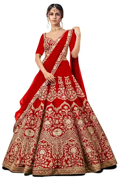 Stylish Silk Blend Embroidered Lehenga Set