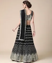 Stylish Black Silk Blend Lehenga Choli Set For Women-thumb1