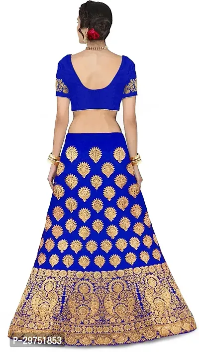 Stylish Royal Blue Silk Blend Lehenga Choli Set For Women-thumb2