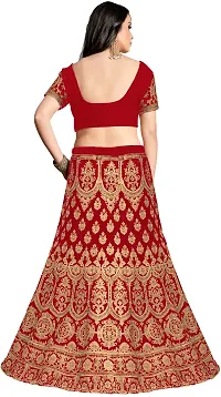 Stylish Red Silk Blend Lehenga Choli Set For Women-thumb1