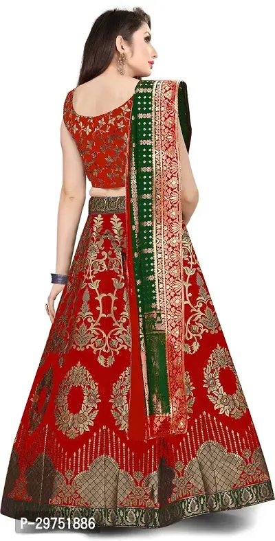 Stylish Red Jacquard Lehenga Choli Set For Women-thumb2