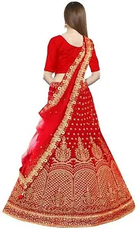 Stylish Red Silk Blend Lehenga Choli Set For Women-thumb1