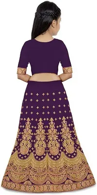 Stylish Purple Embroidery Silk Blend Lehenga Choli For Girls-thumb1