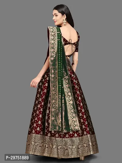 Stylish Maroon Jacquard Lehenga Choli Set For Women-thumb2