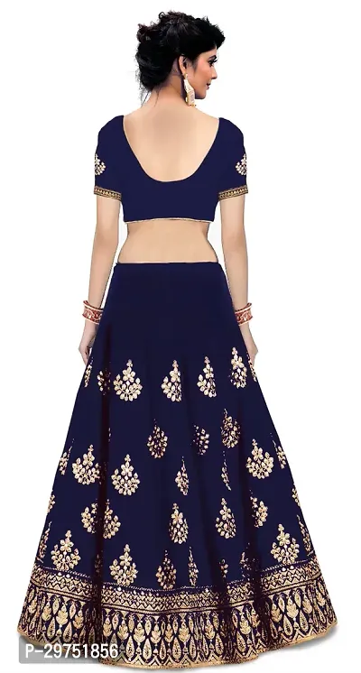 Stylish Blue Silk Blend Lehenga Choli Set For Women-thumb2