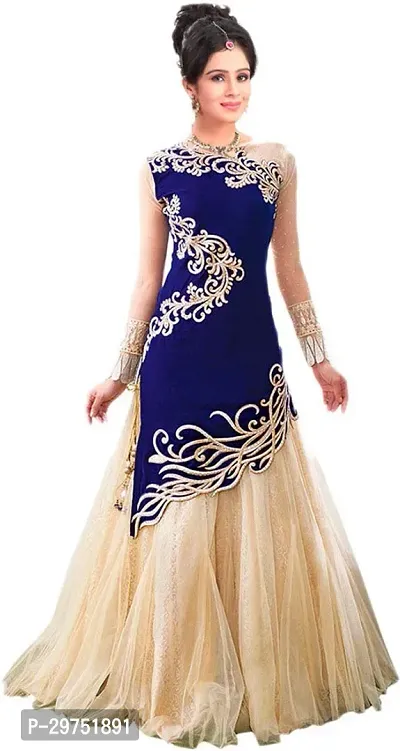 Stylish Blue Net Lehenga Choli Set For Women-thumb0