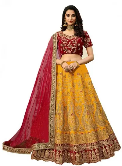 Attractive Velvet Embroidered Lehenga Choli