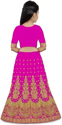 Stylish Pink Embroidery Silk Blend Lehenga Choli For Girls-thumb1