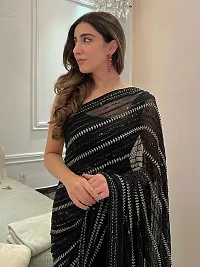 Stylish Embroidered Saree with Blouse piece for Women-thumb1