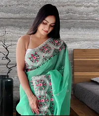 Stylish Georgette Saree with Blouse Piece-thumb1