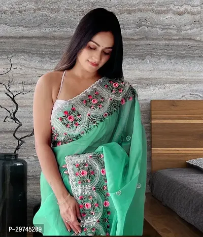 Stylish Georgette Saree with Blouse Piece-thumb2