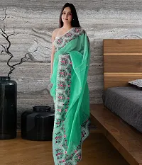 Stylish Georgette Saree with Blouse Piece-thumb2