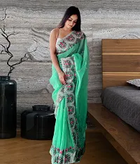 Stylish Georgette Saree with Blouse Piece-thumb3