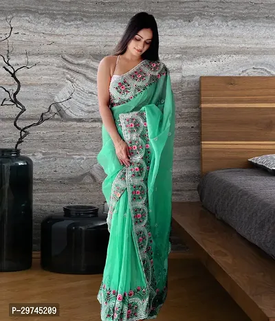 Stylish Georgette Saree with Blouse Piece-thumb4