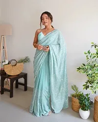 Stylish Georgette Saree with Blouse Piece-thumb1