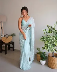 Stylish Georgette Saree with Blouse Piece-thumb2