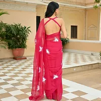 Stylish Georgette Embroidered Saree with Blouse Piece-thumb2