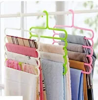 5 Layer Pants Clothes Hanger Wardrobe Storage Organizer Rack (Set of 8)-thumb2