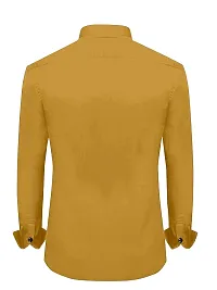 Reliable Yellow Cotton Blend Solid Long Sleeves Casual Shirt For Men-thumb2