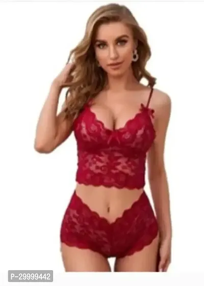 Stylish Solid Bra and Panty set for Women-thumb0