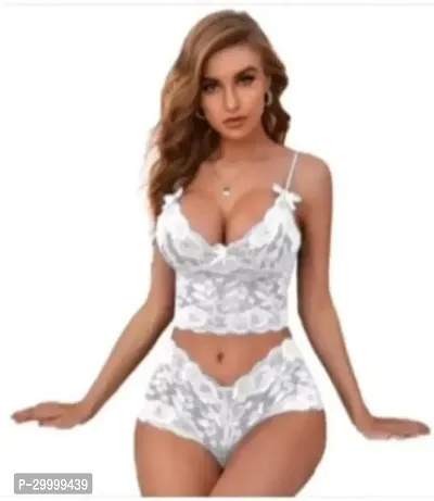 Stylish Solid Bra and Panty set for Women-thumb0