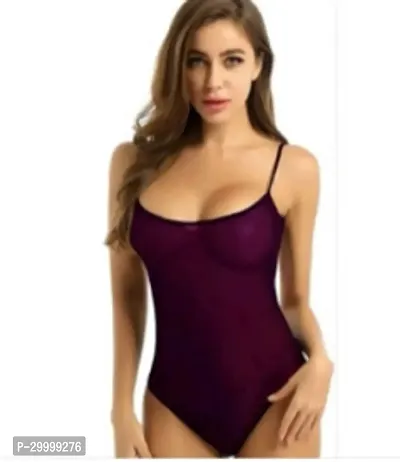 Stylish Satin Solid Swimming Dress for Women-thumb0