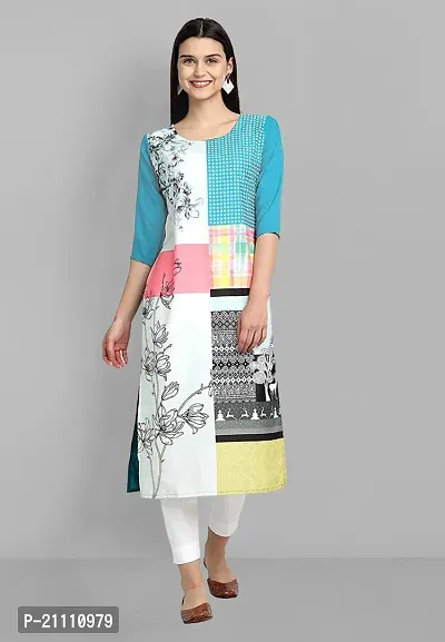 Elegant Poly Crepe Printed Kurta For Men