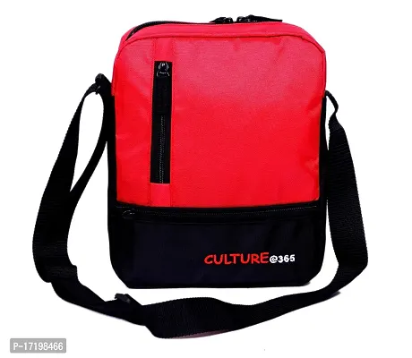 Culture Water Resistance Messenger Siling Bag, Side Bag for Men and Women (Red)