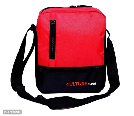 Culture Water Resistance Messenger Siling Bag, Side Bag for Men and Women (Red)-thumb0