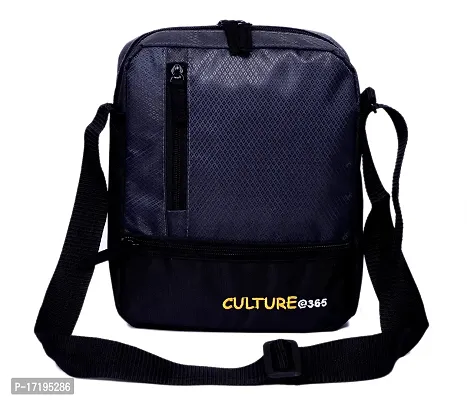 Culture Water Resistance Messenger Siling Bag, Side Bag for Men and Women (Gray)-thumb0