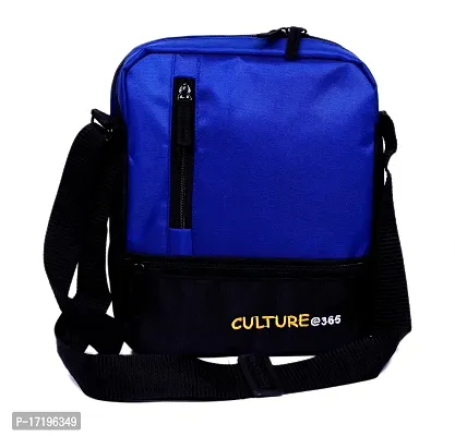 Culture Water Resistance Messenger Siling Bag, Side Bag for Men and Women (Blue)-thumb0